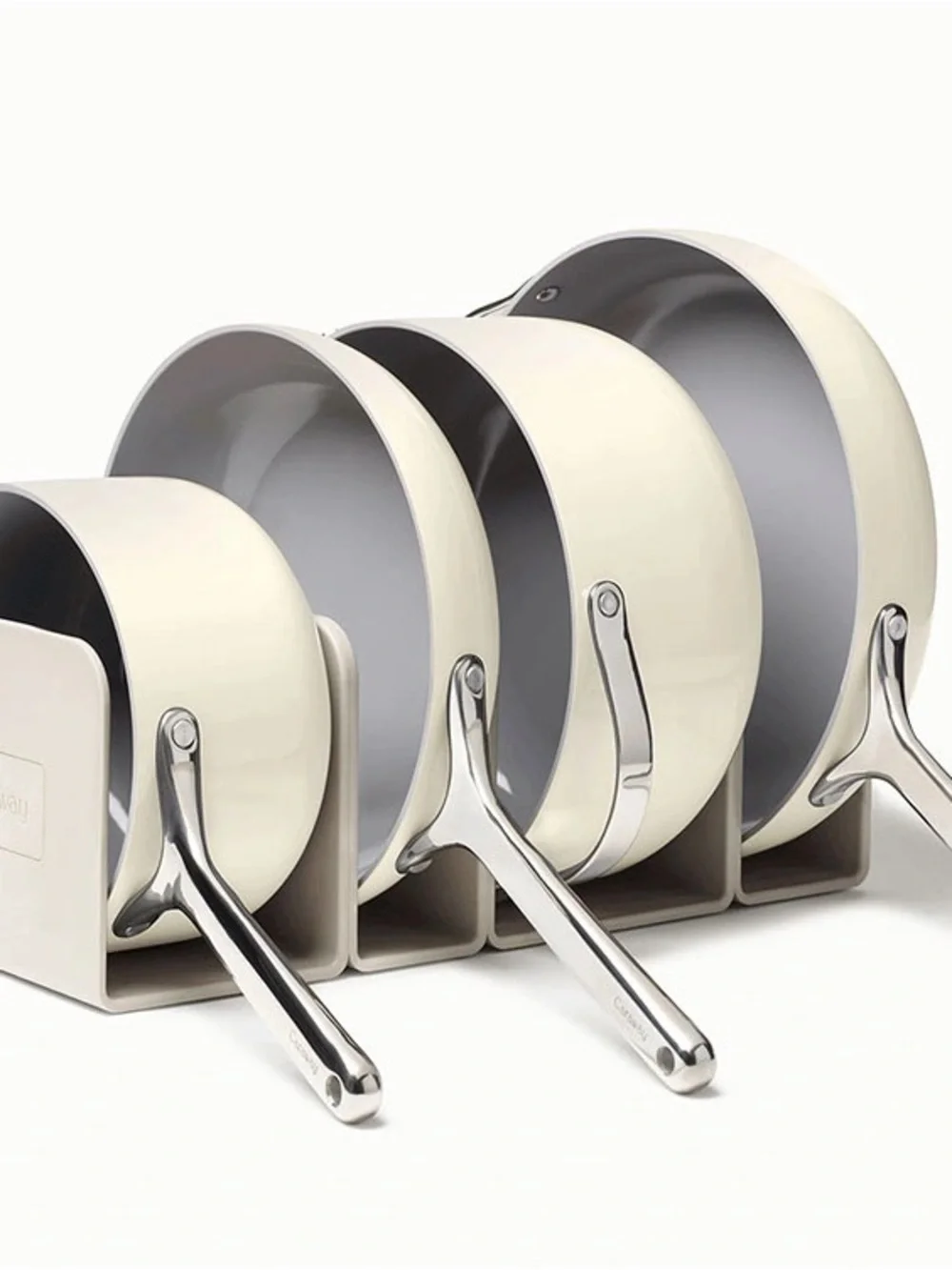 Caraway Magnetic Pan Organizers Set of 4 – Cream – Brand New